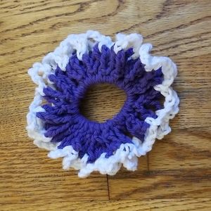 Free with purchase purple and white hair scrunchy